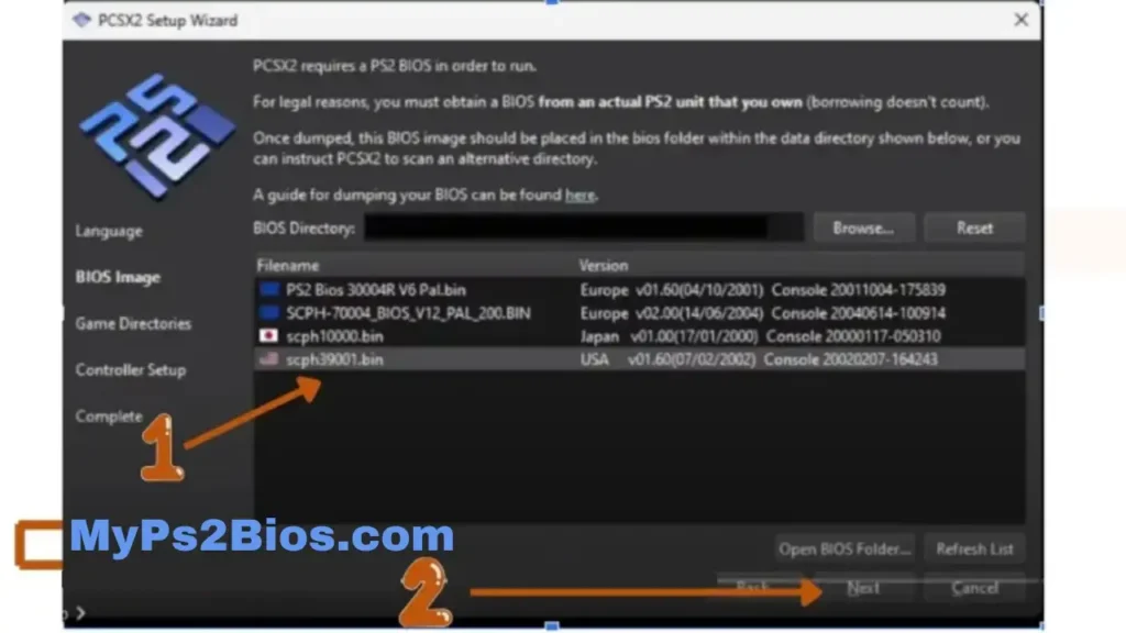 ps2 bios pcsx2 windows